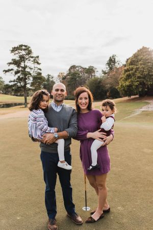Pinehurst family on golf course